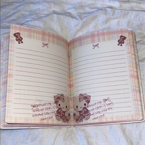 Cute Hello Kitty Journal with Plaid Border